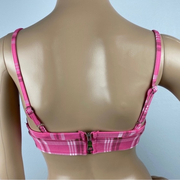 NEW I.AM.GIA REVOLVE PINK PLAID BRALETTE TOP - Picture 7 of 8